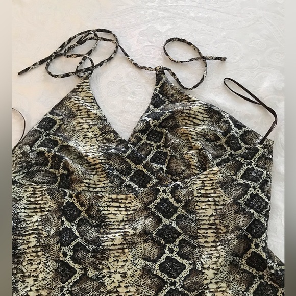 NWT Janine sequin snakeskin halter dress SZ M - Picture 10 of 13